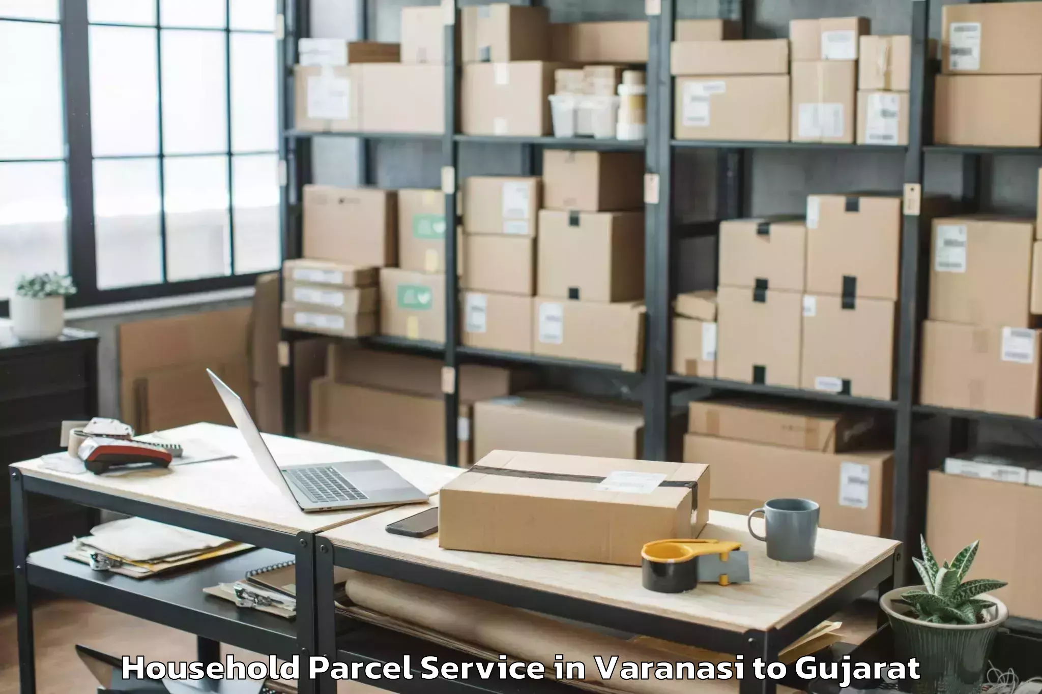 Reliable Varanasi to Killa Pardi Household Parcel